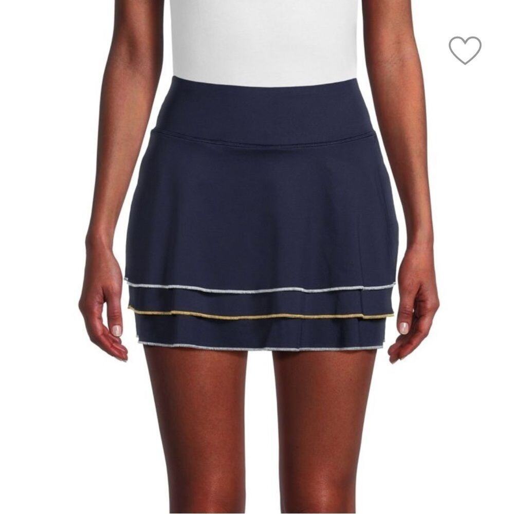 FILA Backspin Tiered Mini Navy Skort Size L